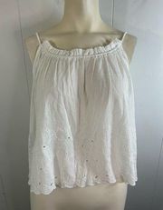 Treasure & Bond NWT women’s XXS white baby doll, eyelet tank top with tie back