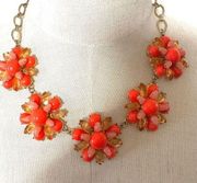 Lane Bryant orange flower statement necklace