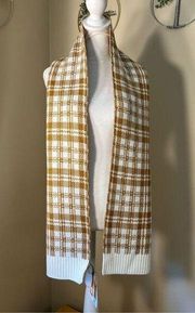 NWT! Timberland Tan White Buffalo Plaid Scarf