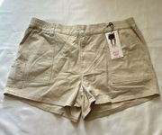 Vanilla Star Utility High Rise Shorts Khaki Women Size 20W