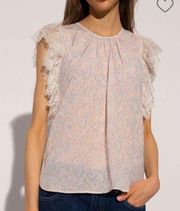 See by Chloe flutter sleeve floral blouse
