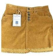 INDIGO REIN Half Button Front Corduroy Mini Skirt size 3/25 NWT