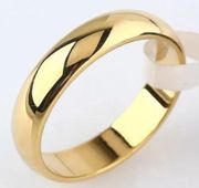 4.5mm Plain Gold Stainless Steel Ring