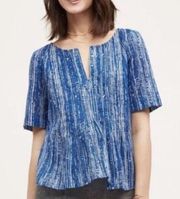 Anthropologie  Maeve Orchid Island Blue White Blouse Women’s 10