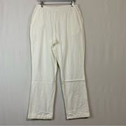 Lands’ End Women’s Plus Size Casual Jogger Sweat Pant White NWT