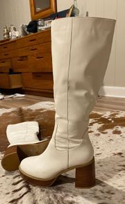 White Platform Gogo Boots