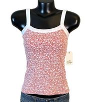 Billabong X Wrangler NEW The Ringer Tank Top Womens S Organic Cotton Red Floral