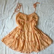 Orange Gingham Babydoll Dress