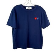 Comme De Garçons Heart Logo Embroidered Short Sleeve Boxy Fit T-Shirt Small S