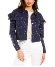 Something Navy Celeste Ruffle Jacket size small