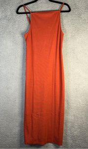 NWT Old Navy Sleeveless Rib-Knit Bronzed Amber Small Midi Dress