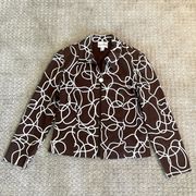 Vintage Joseph Ribkoff Brown and White Blazer/Jacket