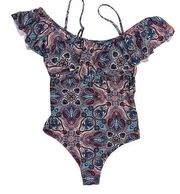 Altar’d State ruffle paisley one-piece bathing suit medium