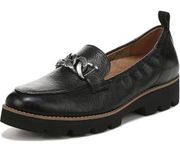 Vionic NWOB Cynthia leather black slip on chain link loafers 6