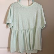 Mint Blue Peplum Top