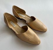 ANN TAYLOR MADE IN ITALY SNAKESKIN‎ PRINT FLATS WOMENS SIZE 7M SLIP ON