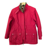 Lands End Coat Polyester Insulation Red Size Medium Petite