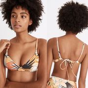 Madewell Second Wave Tie-Back Bikini Top in Tropical Vacation Sz Medium NWOT