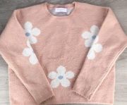 Nectar Clothing Pink Flower Patterned Sweater