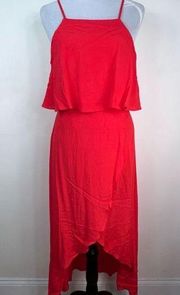 Bishop + Young Elizabeth Crosby Stella High/Low dress in Red (M)