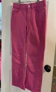 Plicro Pink Bell bottom Jeans