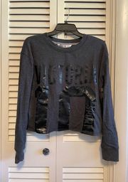 Victoria Sport Grey Cropped Sweatshirt with glossy "10" size XS