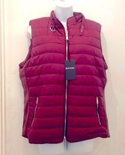 New Beta House warm sherpa puffer vest cranberry XL/1x