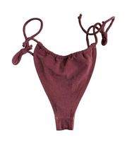 NEW GNASH x Free People Toweling String Scrunch Chocolate Bikini Bottom Size 4