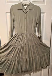 Tiered Olive Dress