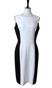 Preston & York Women’s Dress Sheath Classic Black White Color Block Size 8