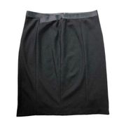 Elie Tahari Black Elastic Waistband Back Zip High Rise Above Knee Pencil Skirt