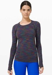 Lululemon Swiftly Tech Long Sleeve 2.0 Black / Rainbow