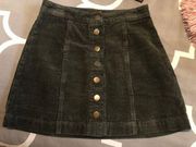 Olive Green Corduroy Skirt