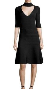 Cushnie et Ochs knit fit and flare black mini dress Large NWOT