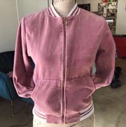 Pink Velour Track Jacket