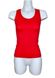 Bright Red Fitted Racerback Stretch Knit Tank Top One Size