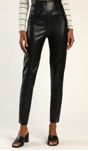 Black High Waisted Faux Leather Pants