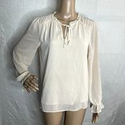 Rose + Olive Cream Ruffle Blouse