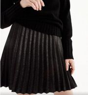 JCrew Lamé Pleated Mini Skirt, Size 10, Accordion Pleats, Black Shimmer, Sparkle