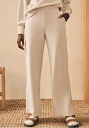 Faherty Legend Lounge Wide Leg Pants with Pocket, Cream, Women’s S