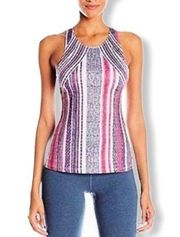 prAna Boost Printed Fitted Racerback Top in Viola Knitta NWT size Large