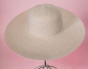 Nordstrom Magid Pink Pastel Metallic Silver Wide Brim Straw Hat