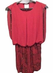 Romeo & Juliet Couture Beaded Red Blouson Dress