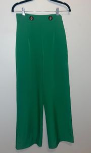 Green Wide Leg Trousers 