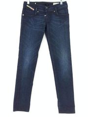 Diesel Industry Matic Women's Size 26 Blue Denim Jeans Low Rise Skinny Cropped