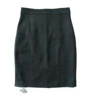 NWT MM. Lafleur Cornelia in Onyx Weave Black Textured Jacquard Pencil Skirt 10