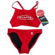 TYR TYReco GUARD Solid 2pc Workout Bikini Swimsuit - Red Size XXS - $65