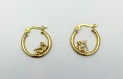 18K Gold Plated Angel and Demon Hoop Earrings for Women