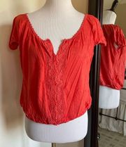 Small Orange Short Sleeve Top