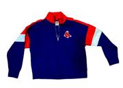 Cropped Red White And Blue Boston Red Sox 1/4 Zip Sweatshirt NWOT